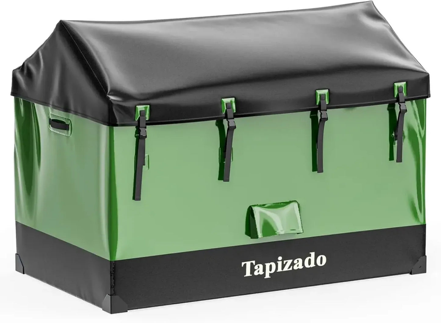 Coffre de rangement XXL 1 170L étanche pour extérieur, noir et vert, idéal pour coussins, accessoires piscine, outils jardin, sapin Noël
