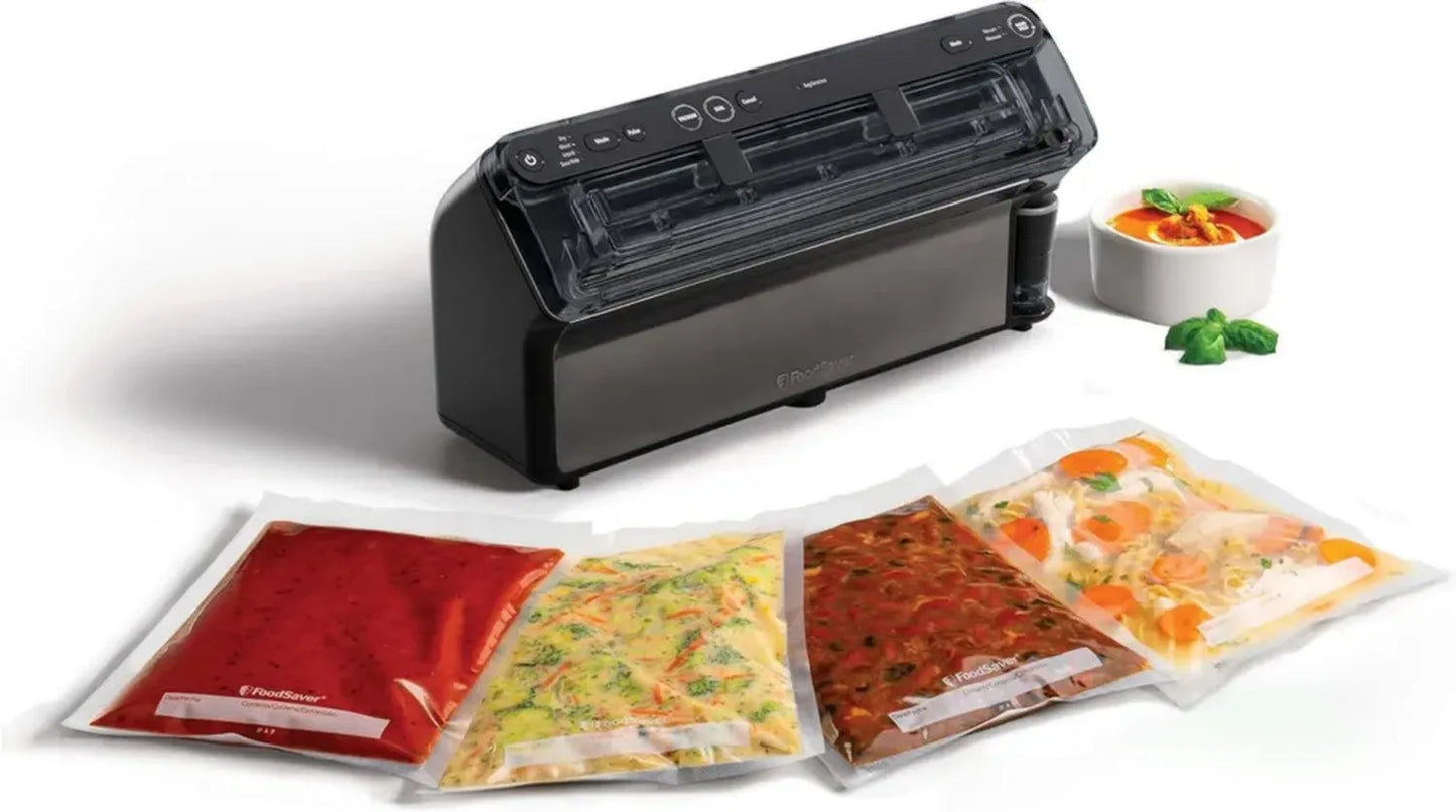 Machine de Mise Sous Vide FoodSaver Elite avec Scellage Liquide et Accessoires Complets