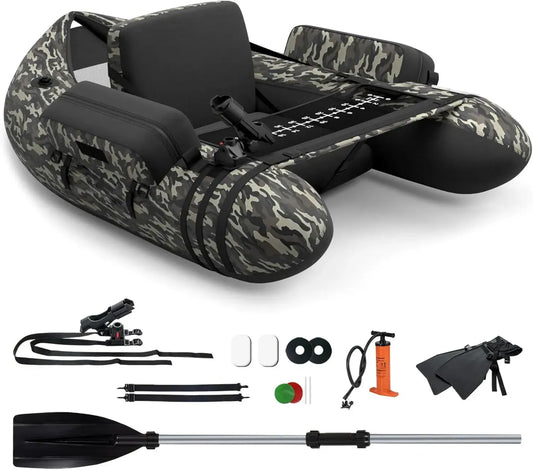 COSTWAY Kayak Gonflable avec Accessoires, 150 kg Poids Maximal, Avec Palmes et Pagaies en Aluminium
