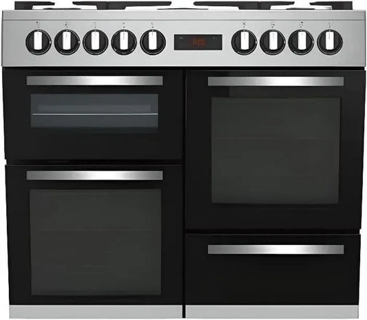 Cuisinière Électrique BEKO 100 cm - 6 Foyers Gaz et 1 Wok - Inox