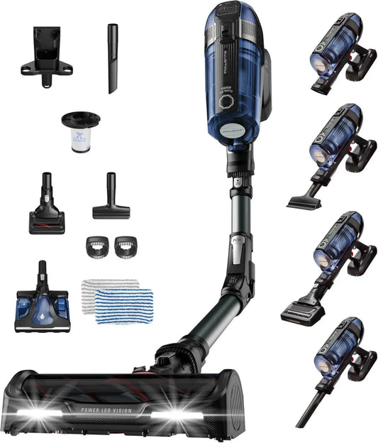 Aspirateur Balai Rowenta X-Force Flex 12.60 Aqua, Sans Fil, Aspire et Lave, 150AW, 45min d'Autonomie, Lumière LED