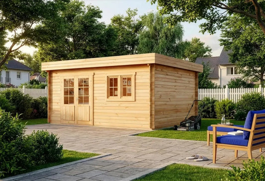 Abri de Jardin Carlsson Spree-28 B en Bois avec Toit Monopente