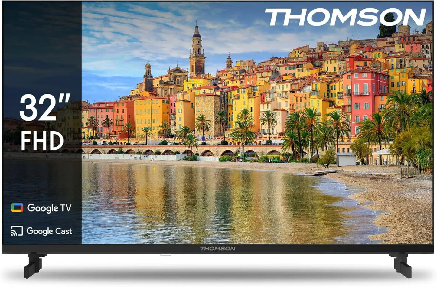 Téléviseur LED Full HD 32'' Thomson, Smart TV Google, Wi-Fi, Dolby Vision IQ, Atmos, HDR10, Bluetooth 5.1, Triple Tuner, HDMI, CI - Modèle 32FG2S14