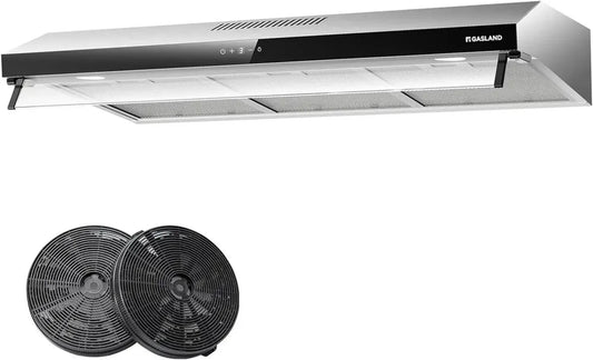 Hotte Design Inox 90 cm avec Double Moteur, 3 Vitesses et Filtre Charbon