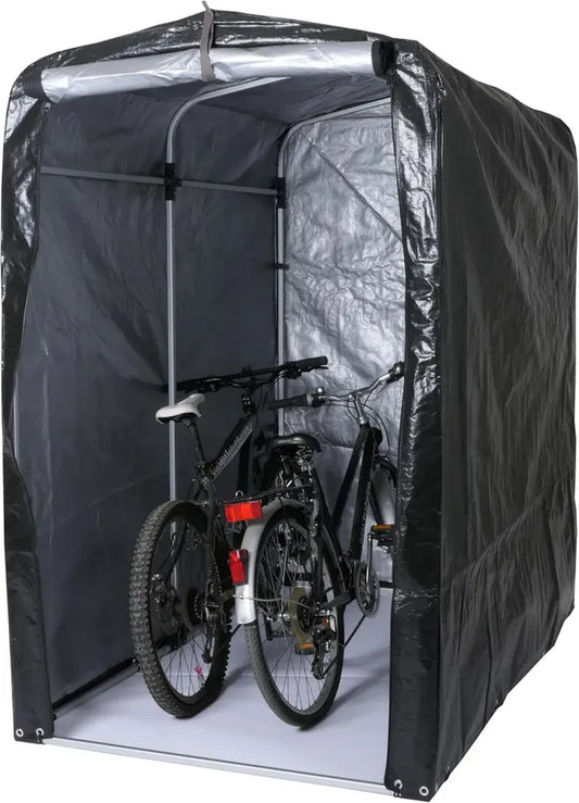 Abri à vélos en aluminium HWC-N61, protection UV, imperméable, 201x121x201cm, anthracite