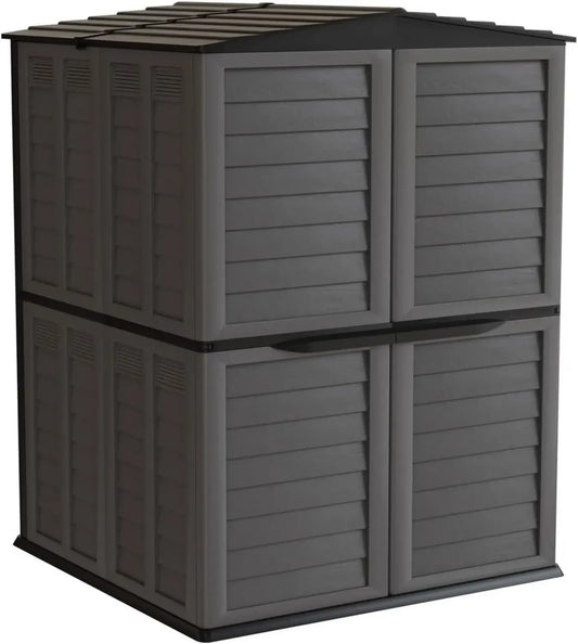 Abri de Jardin en Résine Anthracite 5500 L - Étanche et Sécurisé pour Outils et Vélos