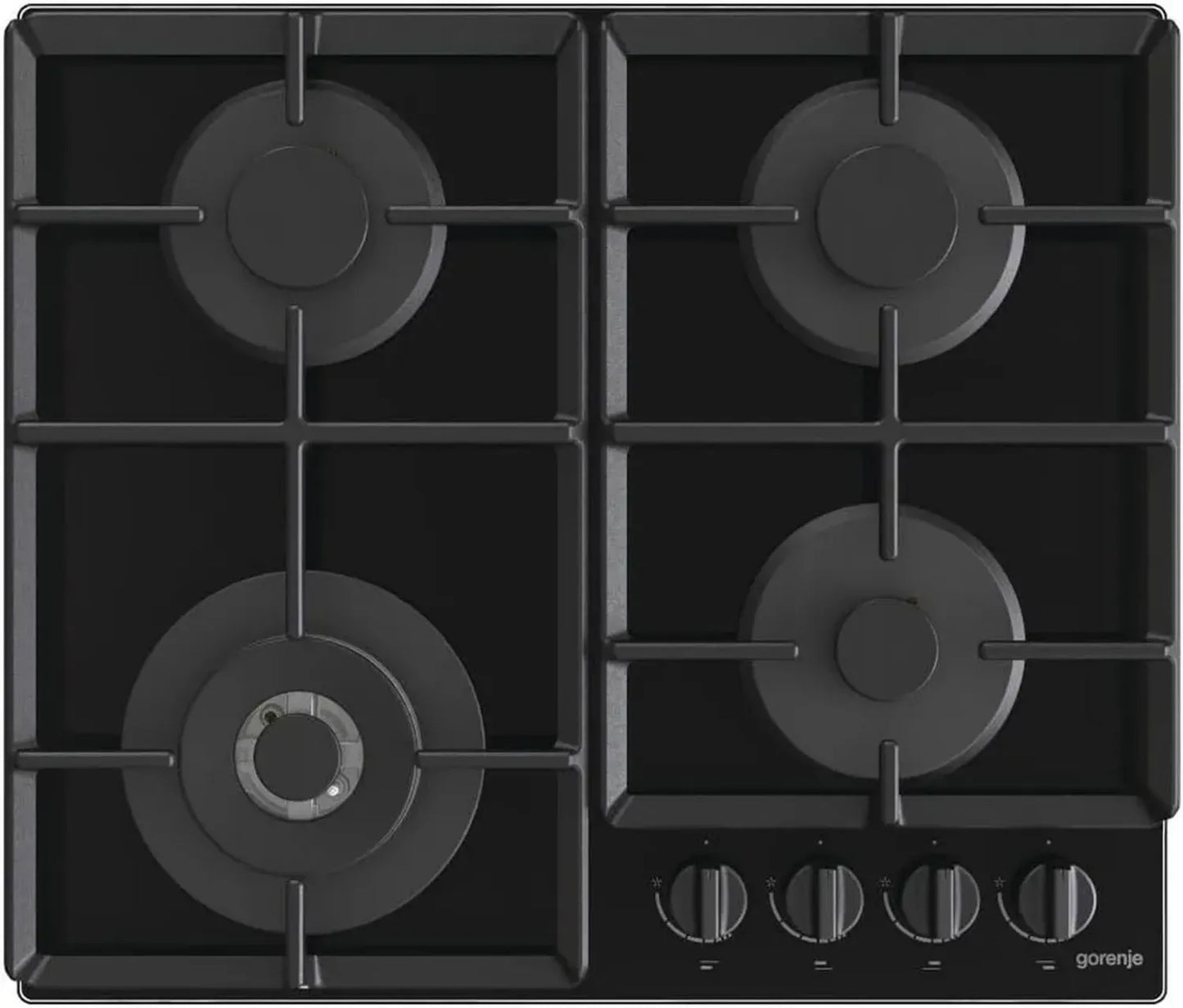 Plaque à gaz encastrable noire Gorenje GTW641EB - 60 cm, 4 foyers